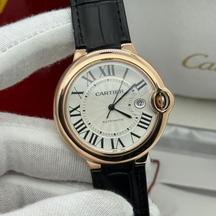 Cartier Classic Rose Gold Automatic Watch 42MM – White Dial – Classic Roman Design