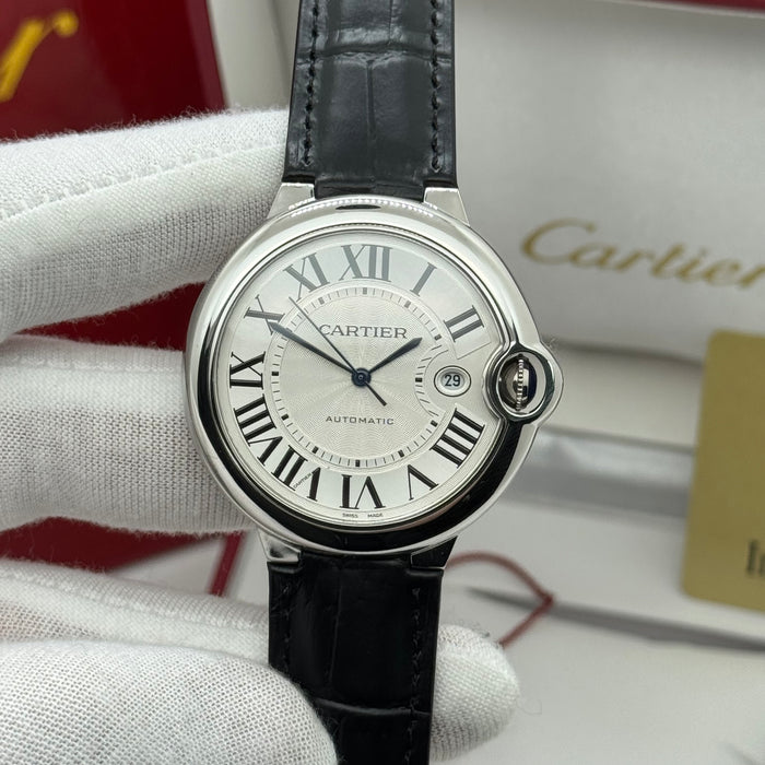 Cartier Classic Automatic Watch 42MM – Silver Case – White Dial – Roman Numerals