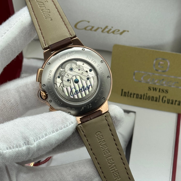 Cartier Chronograph Automatic Watch with Moonphase & Open-Heart – Rose Gold Case