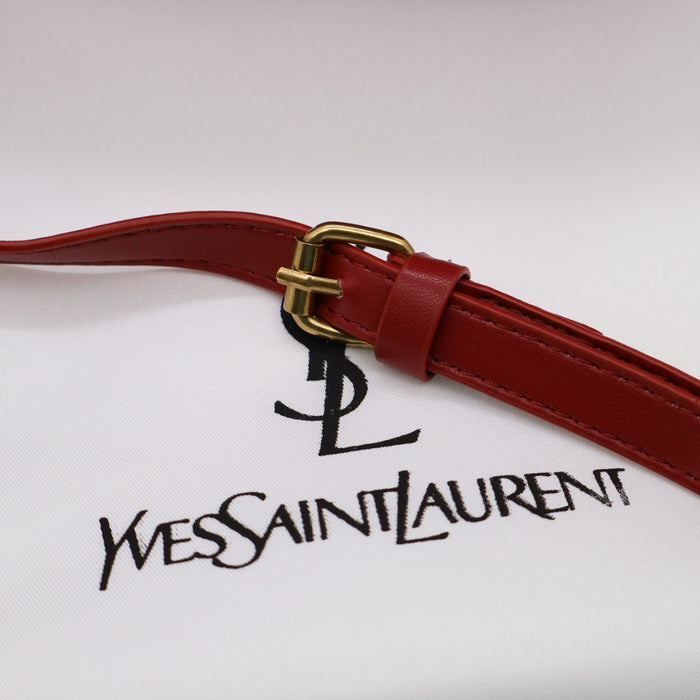 Saint Laurent Lou Camera Bag in Red Chevron Leather with Gold Hardware