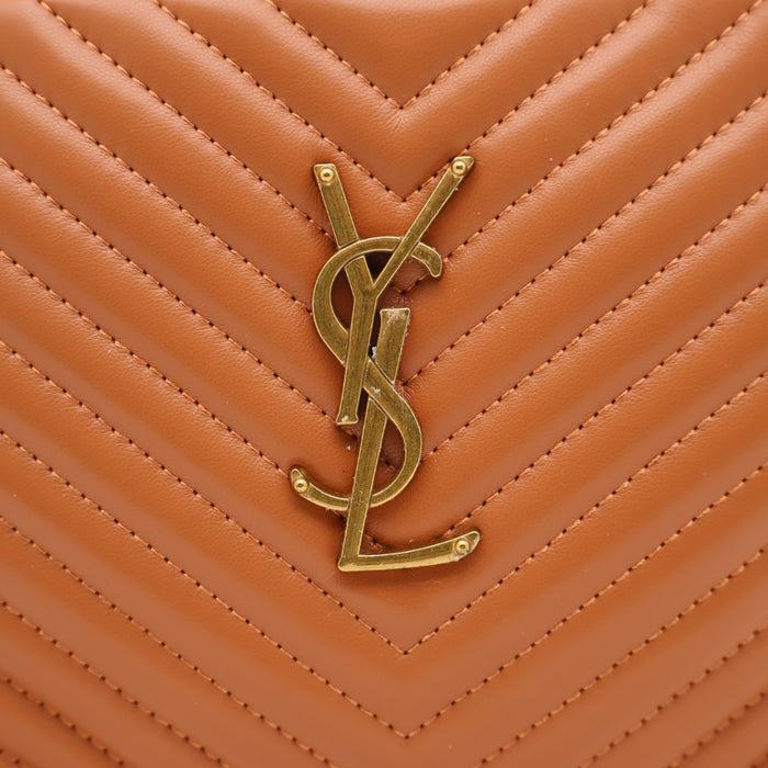 Saint Laurent Lou Camera Bag in Red Chevron Leather with Gold Hardware