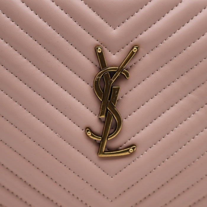 Saint Laurent Lou Camera Bag in Red Chevron Leather with Gold Hardware