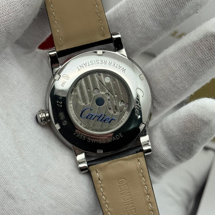 Cartier Classic Skeleton Tourbillon Dress Watch – Rose Gold Case, Brown Leather Strap