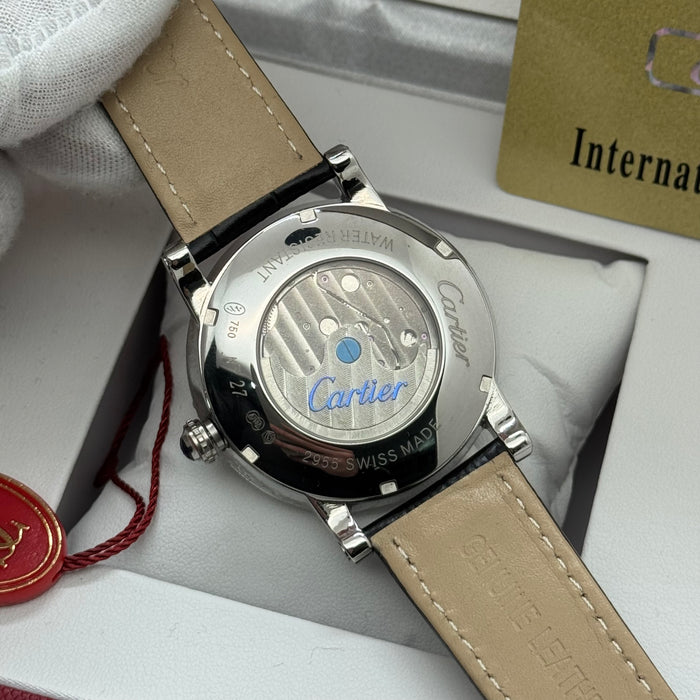 Cartier Classic Skeleton Tourbillon Dress Watch – Rose Gold Case, Brown Leather Strap