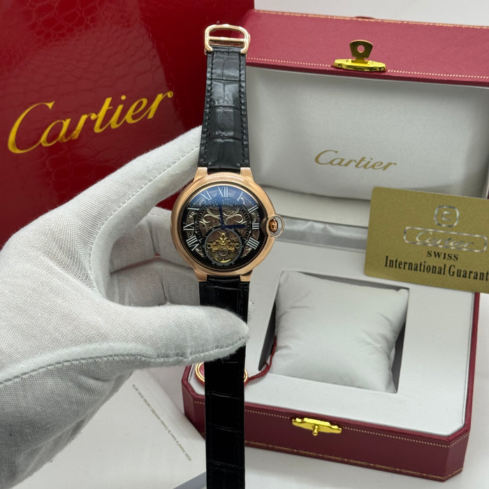 Cartier Skeleton Tourbillon Automatic Watch with Moonphase 42MM