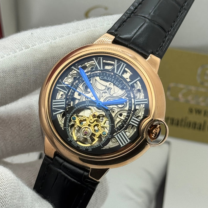Cartier Skeleton Tourbillon Automatic Watch with Moonphase 42MM