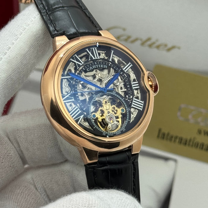 Cartier Skeleton Tourbillon Automatic Watch with Moonphase 42MM