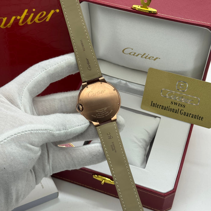 Cartier Automatic Classic Date Watch – Rose Gold Case, Brown Leather Strap