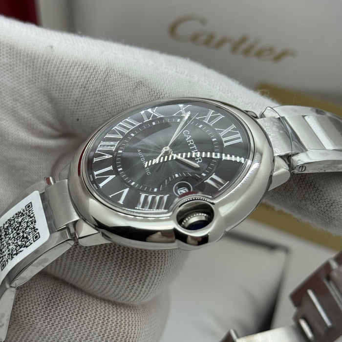Cartier Automatic Classic Date Watch – Stainless Steel Case & Bracelet, Black Dial