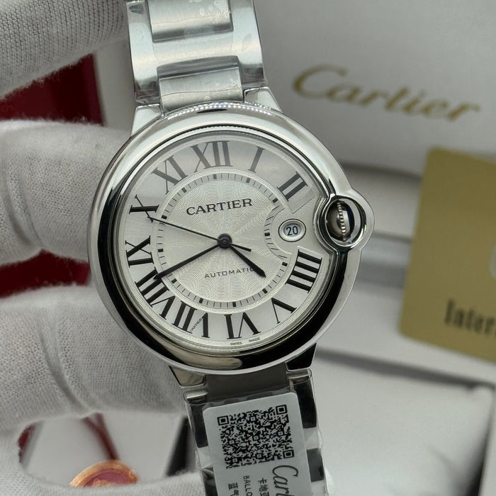 Cartier Automatic Classic Date Watch – Stainless Steel Case & Bracelet, Silver Dial