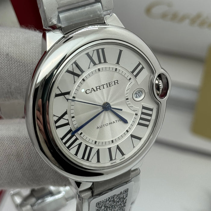 Cartier Automatic Classic Date Watch – Stainless Steel Case & Bracelet, Silver Dial