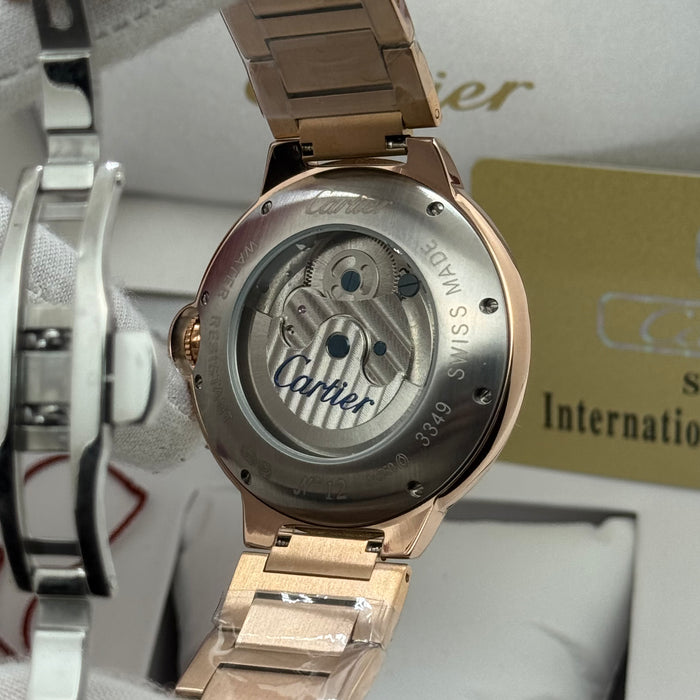 Cartier Automatic Skeleton Moonphase Watch – Rose Gold Steel Bracelet