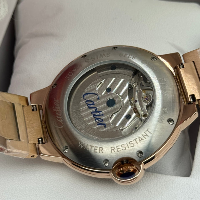 Cartier Automatic Skeleton Moonphase Watch – Rose Gold Steel Bracelet