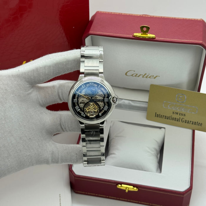 Cartier Skeleton Moonphase Automatic Watch – Rose Gold Steel Bracelet