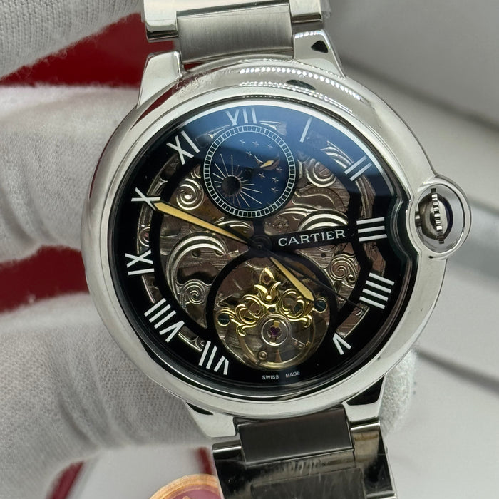 Cartier Skeleton Moonphase Automatic Watch – Rose Gold Steel Bracelet