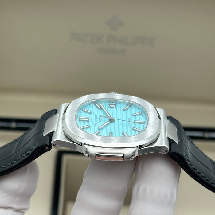 Patek Philippe Nautilus Tiffany Blue Swiss Super Clone – Black Leather Strap | Automatic Movement