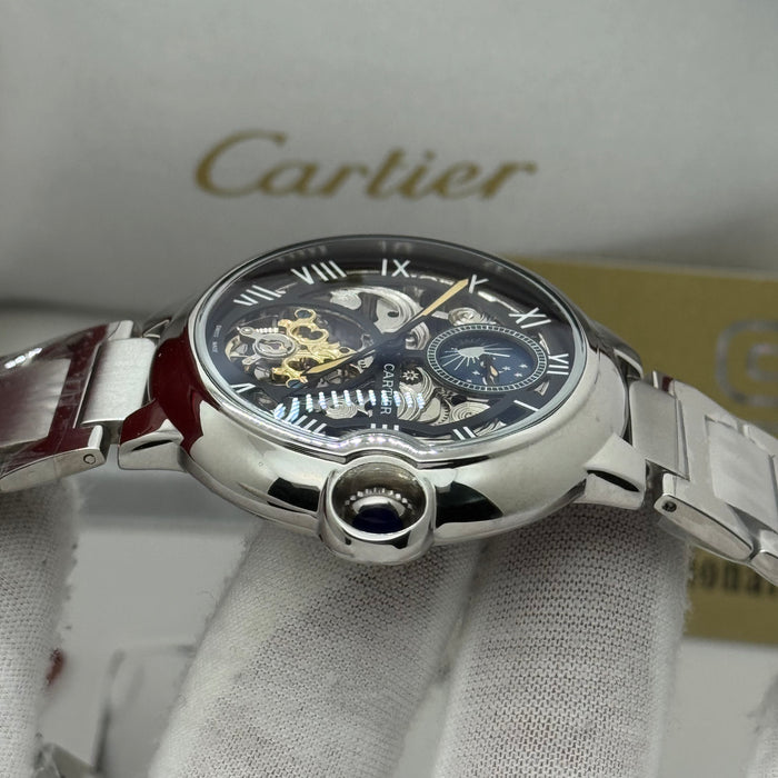 Cartier Skeleton Moonphase Automatic Watch – Rose Gold Steel Bracelet