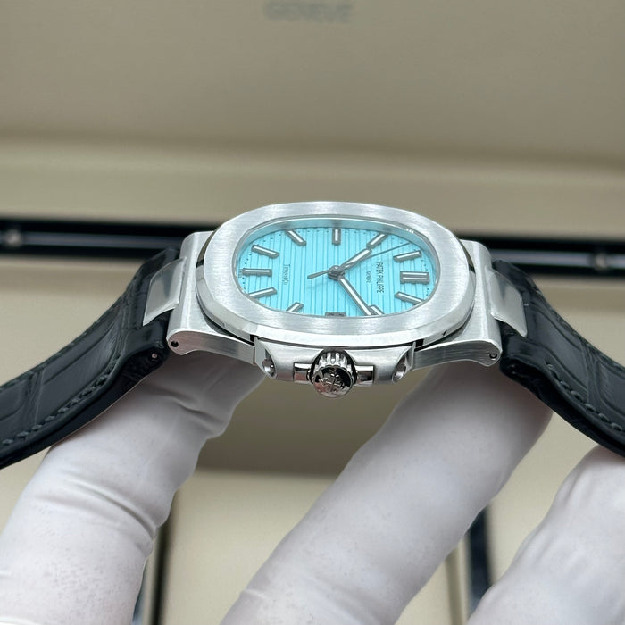 Patek Philippe Nautilus Tiffany Blue Swiss Super Clone – Black Leather Strap | Automatic Movement
