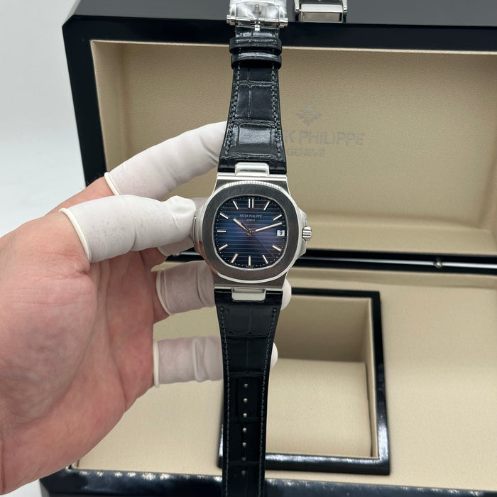 Patek Philippe Nautilus Blue Dial Swiss Super Clone – Black Leather Strap | Automatic Movement