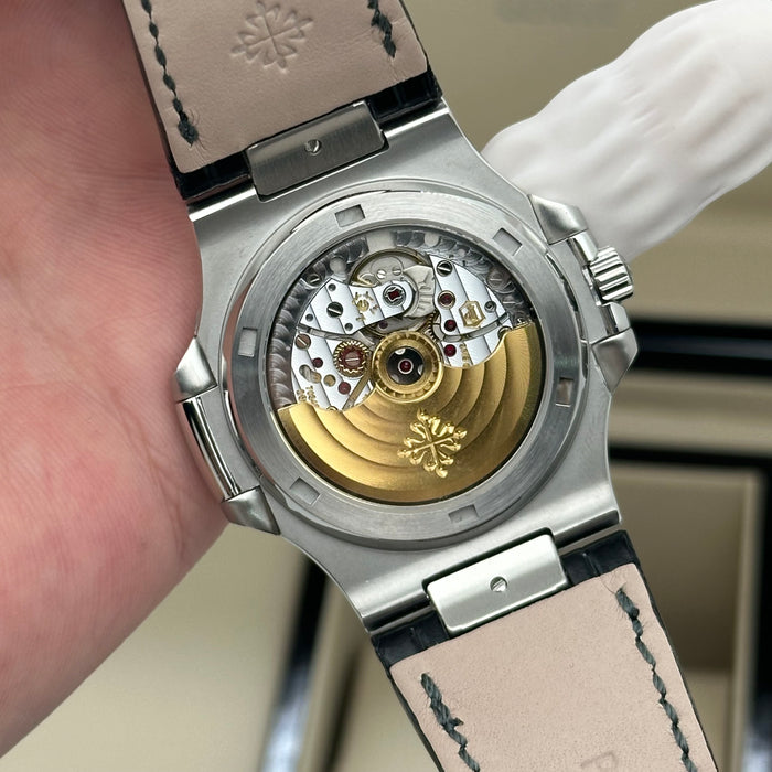 Patek Philippe Nautilus Blue Dial Swiss Super Clone – Black Leather Strap | Automatic Movement