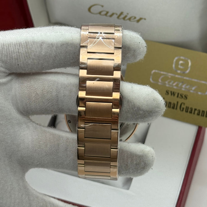 Cartier Skeleton Tourbillon Style | Automatic Mechanical Watch | Rose Gold / Silver Edition
