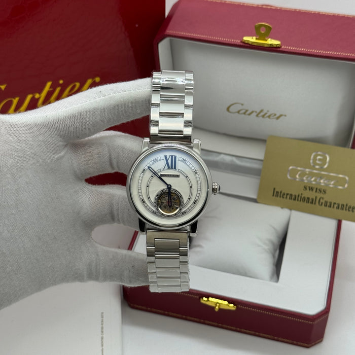 Cartier Ballon Bleu Skeleton Automatic Watch – Stainless Steel / Rose Gold Finish