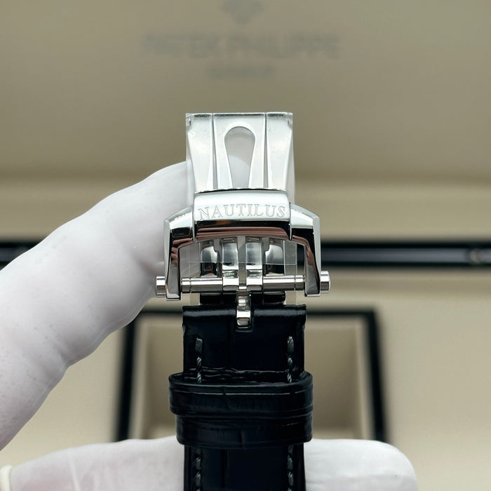 Patek Philippe Nautilus Blue Dial Swiss Super Clone – Black Leather Strap | Automatic Movement