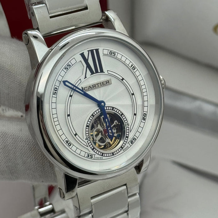 Cartier Ballon Bleu Skeleton Automatic Watch – Stainless Steel / Rose Gold Finish