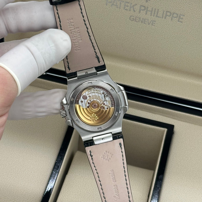 Patek Philippe Nautilus Blue Dial Swiss Super Clone – Black Leather Strap | Automatic Movement