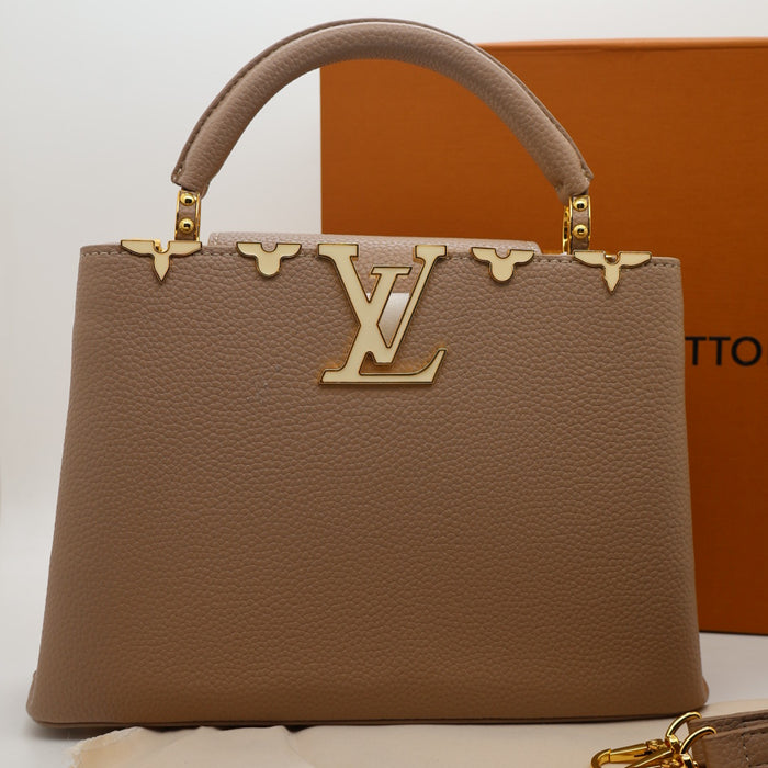 Louis Vuitton Capucines BB Bag – Grained Leather with Gold Hardware