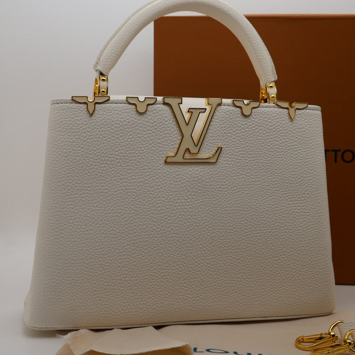 Louis Vuitton Capucines BB Bag – Grained Leather with Gold Hardware