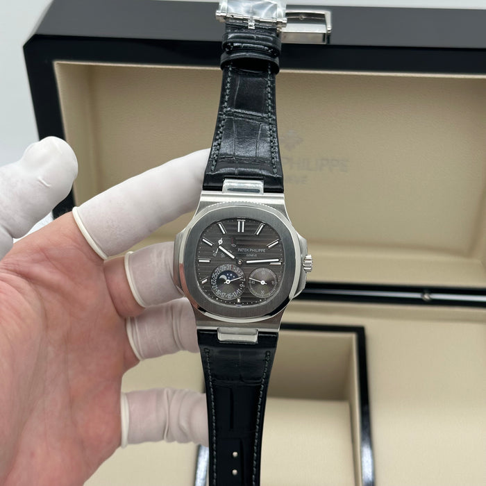 Patek Philippe Nautilus 5712 Moonphase Swiss Super Clone – Black Leather Strap | Automatic Movement