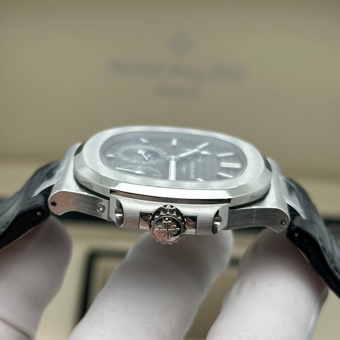 Patek Philippe Nautilus 5712 Moonphase Swiss Super Clone – Black Leather Strap | Automatic Movement