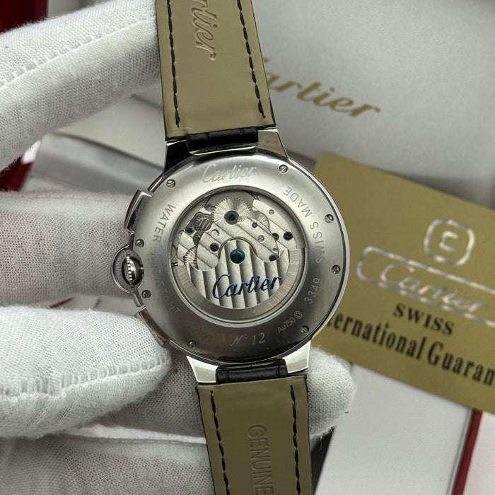 Cartier Automatic Chronograph Skeleton Watch – Leather Strap