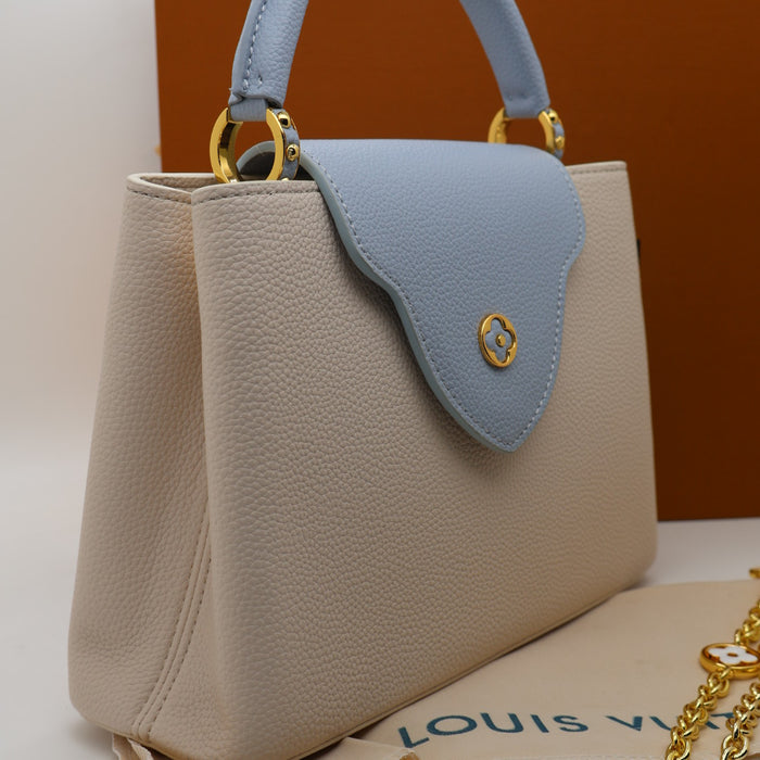 Louis Vuitton Capucines BB Bag – Two-Tone Grained Leather with Gold Details
