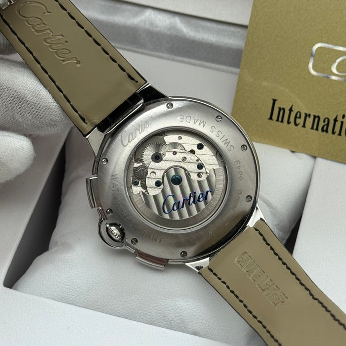 Cartier Automatic Chronograph Skeleton Watch – Leather Strap