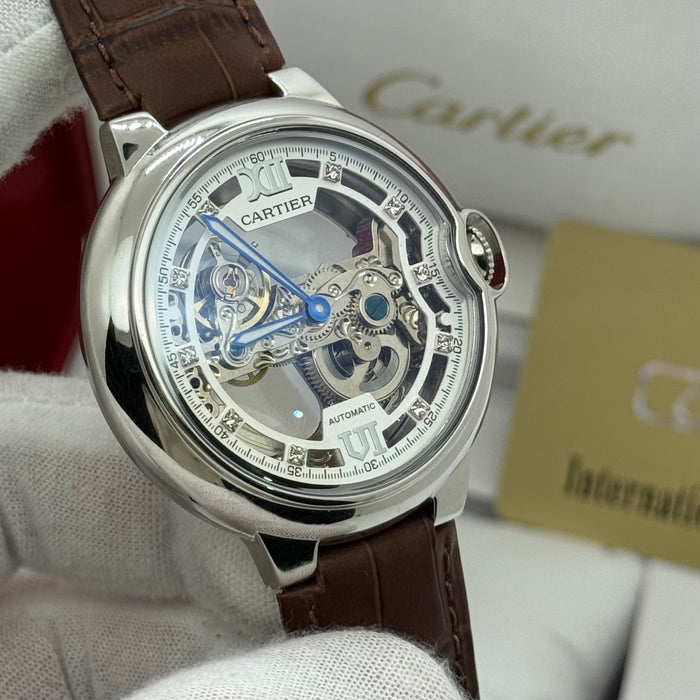 Cartier Skeleton Automatic Watch – Rose Gold Tone | Roman Dial