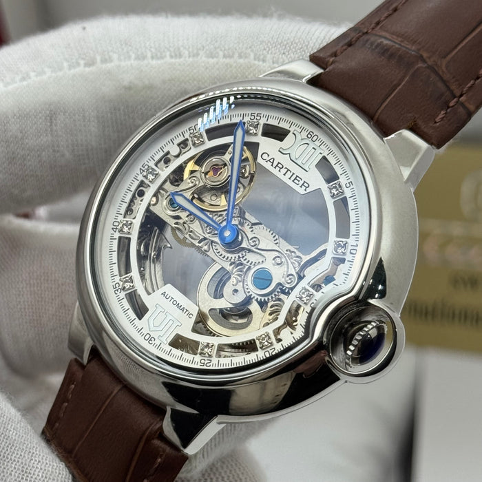 Cartier Skeleton Automatic Watch – Rose Gold Tone | Roman Dial