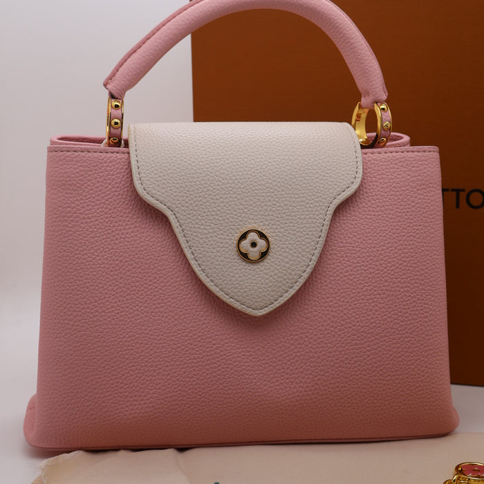 Louis Vuitton Capucines BB Bag – Two-Tone Grained Leather with Gold Details