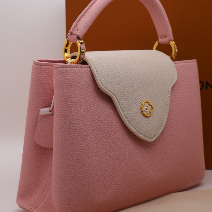 Louis Vuitton Capucines BB Bag – Two-Tone Grained Leather with Gold Details