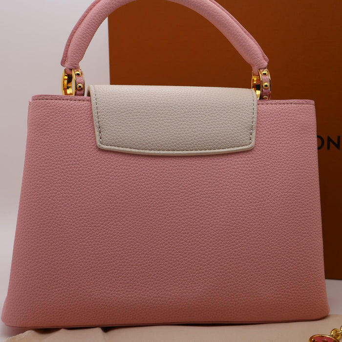 Louis Vuitton Capucines BB Bag – Two-Tone Grained Leather with Gold Details