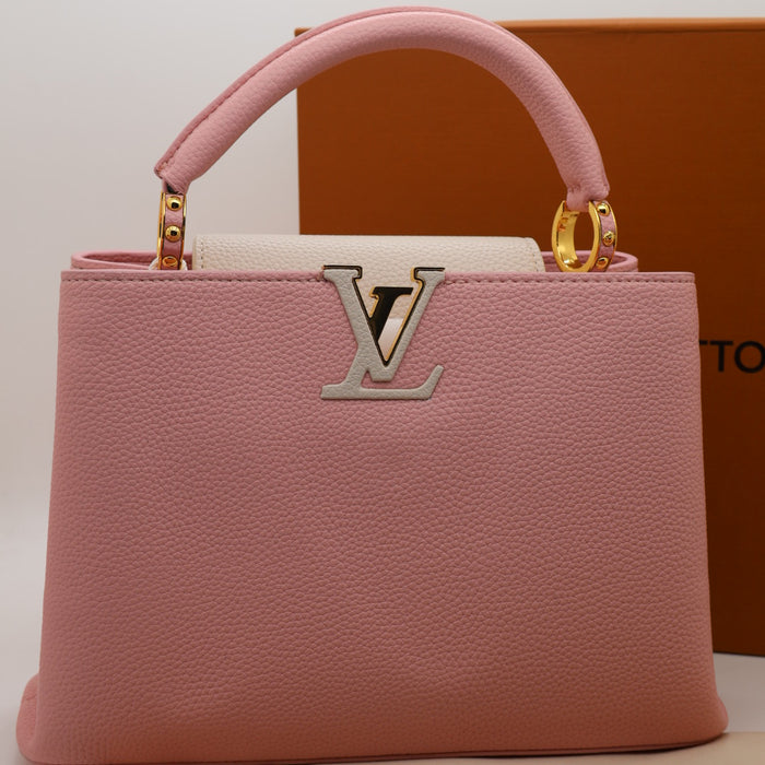 Louis Vuitton Capucines BB Bag – Two-Tone Grained Leather with Gold Details