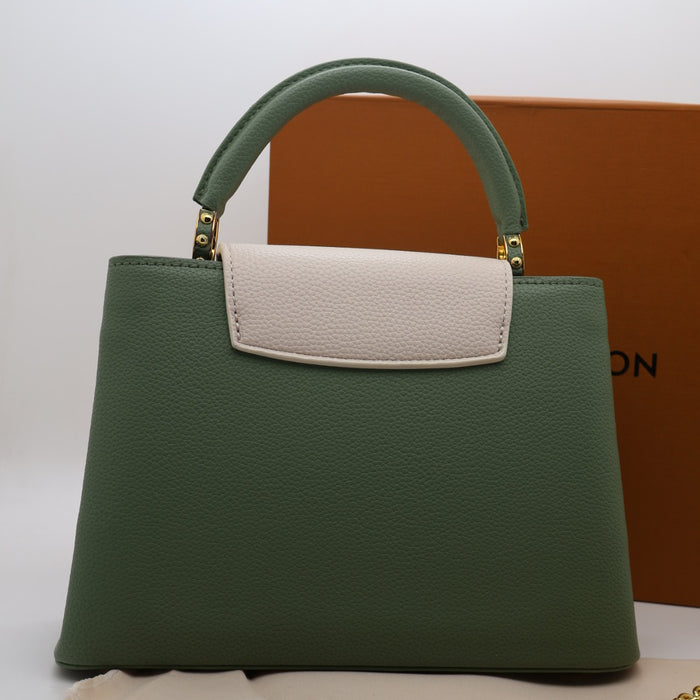 Louis Vuitton Capucines BB Bag – Two-Tone Grained Leather with Gold Details
