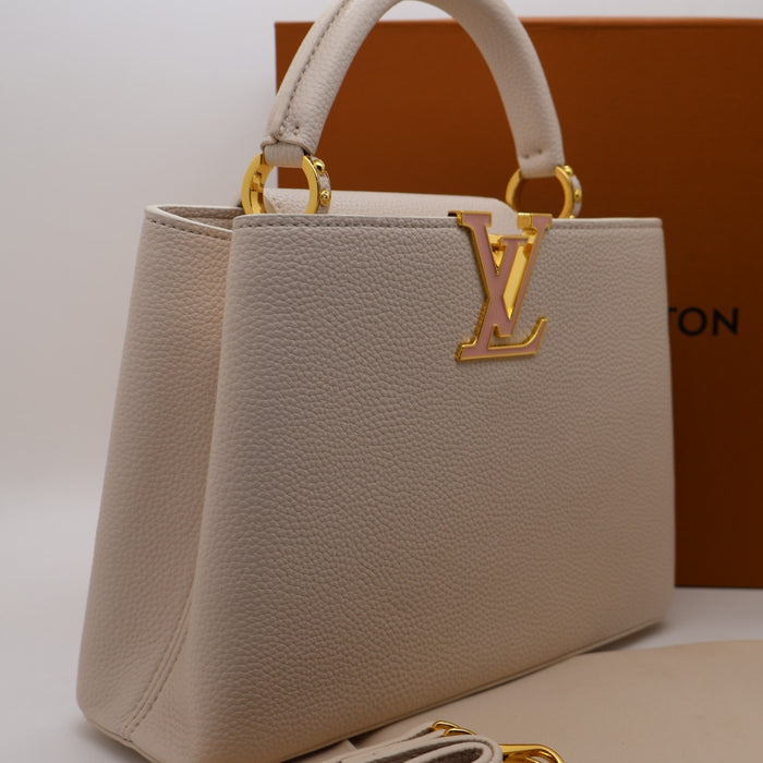Louis Vuitton Capucines BB Bag – Grained Leather with Ivory LV Logo