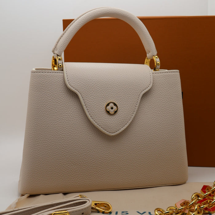 Louis Vuitton Capucines BB Bag – Grained Leather with Ivory LV Logo