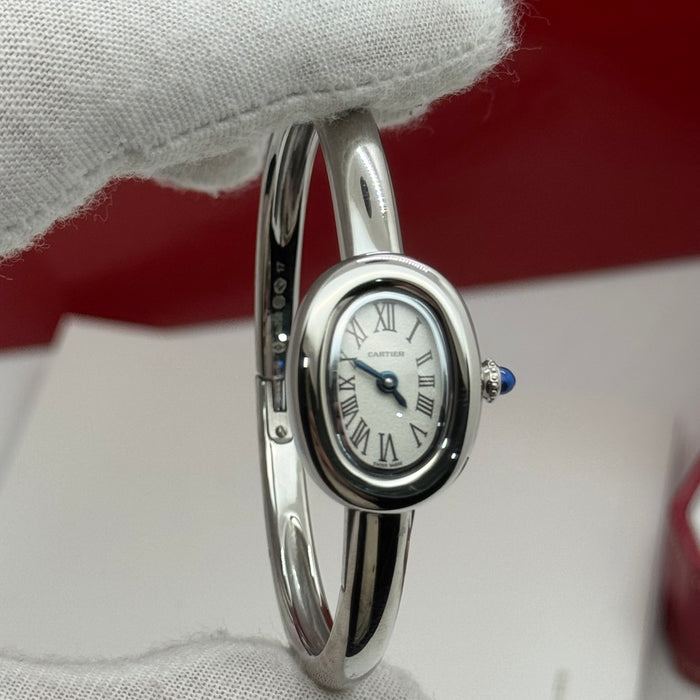 Cartier Oval Ladies Bangle Watch – Gold, Silver & Rose Gold Finish, Roman Dial