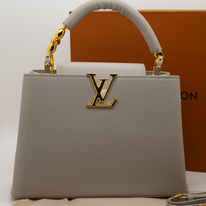 Louis Vuitton Capucines BB Bag – Grained Leather with Ivory LV Logo