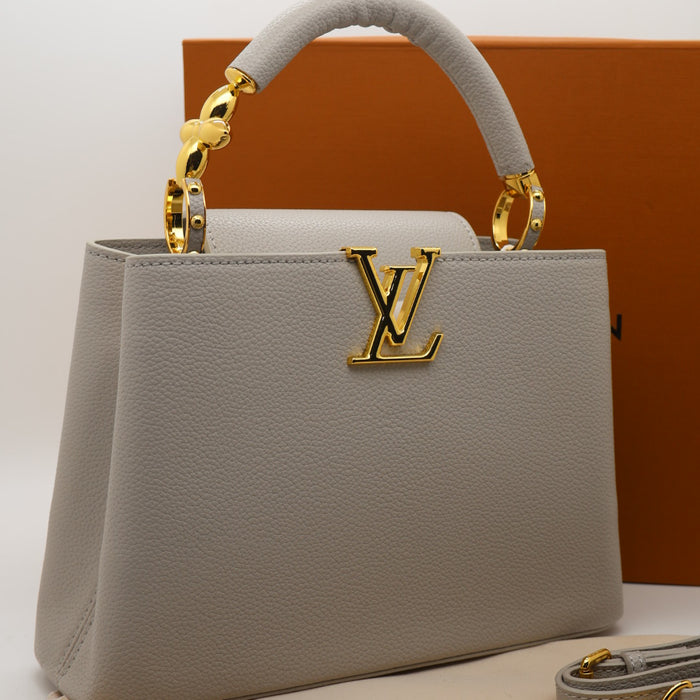 Louis Vuitton Capucines BB Bag – Grained Leather with Ivory LV Logo