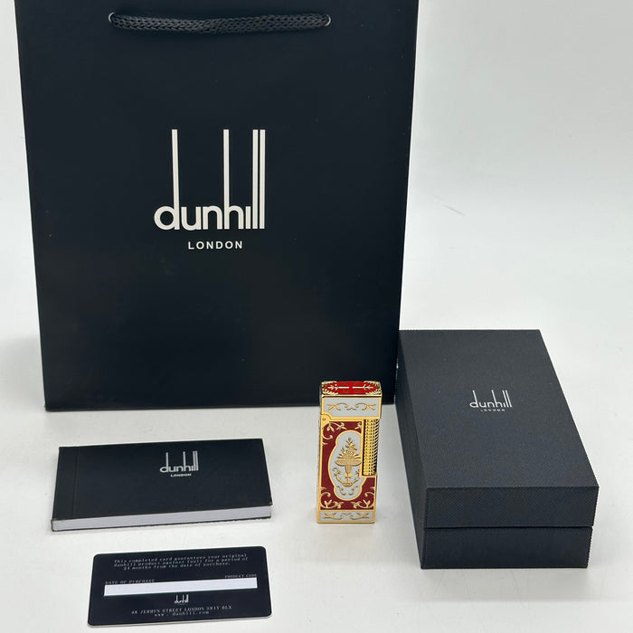 Dunhill Gold & Red Luxury Lighter – Enamel Design | Swiss Made