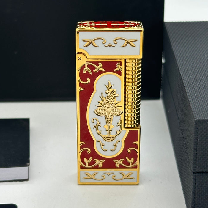Dunhill Gold & Red Luxury Lighter – Enamel Design | Swiss Made